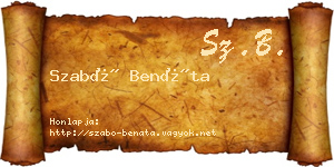 Szabó Benáta névjegykártya